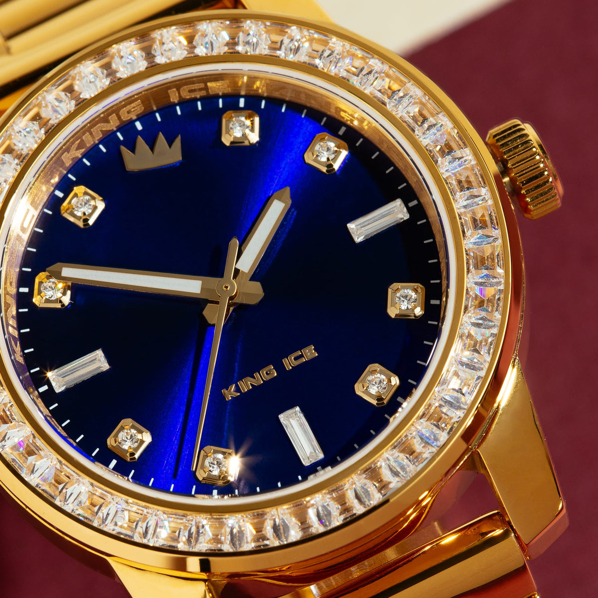 Sunset Automatic Watch: Gold Case / Cobalt Dial in by King Ice