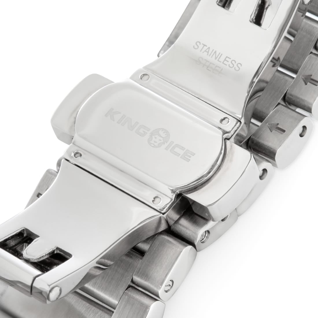 Sunset Automatic Watch: Silver Case / Forest Dial in by King Ice