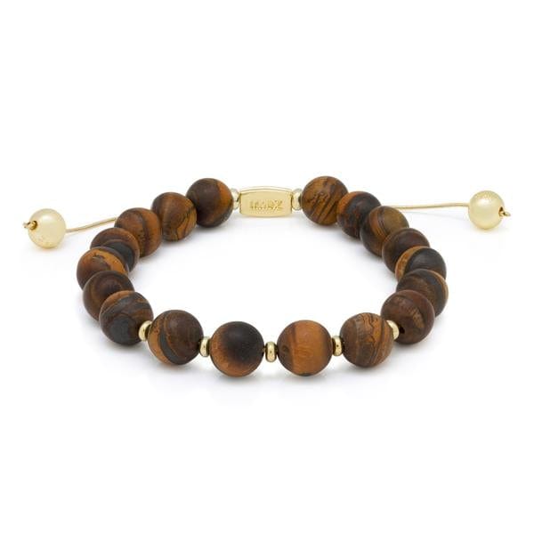 Tiger's Eye Bracelet in 14K Gold / Adjustable by King Ice