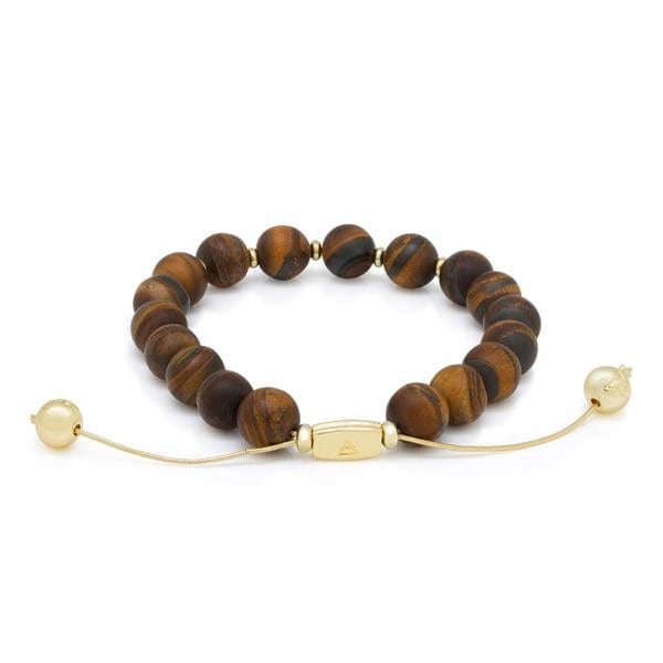 Tiger's Eye Bracelet in 14K Gold / Adjustable by King Ice