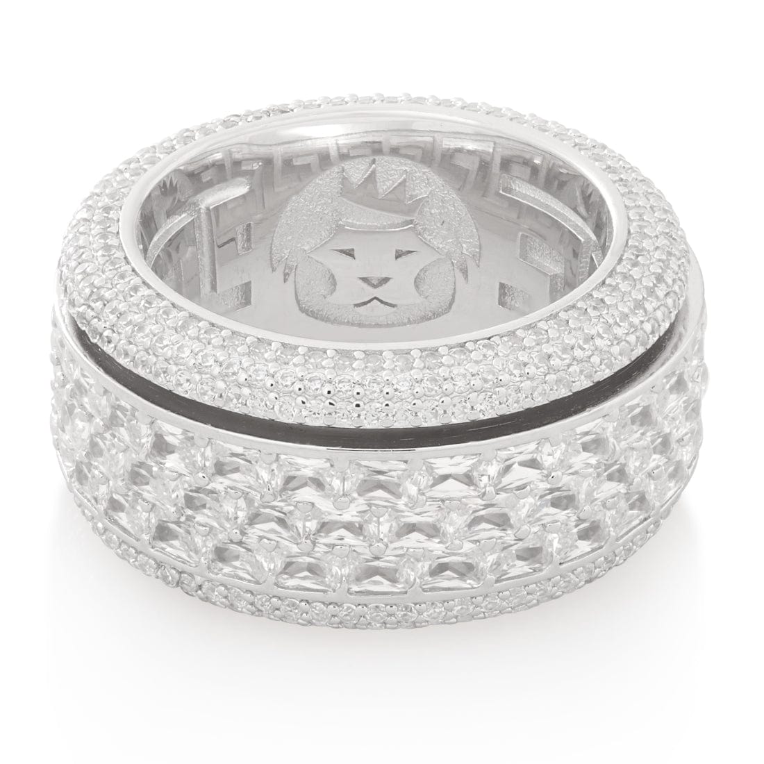 Triple-Row Icy Spinner Ring in by King Ice