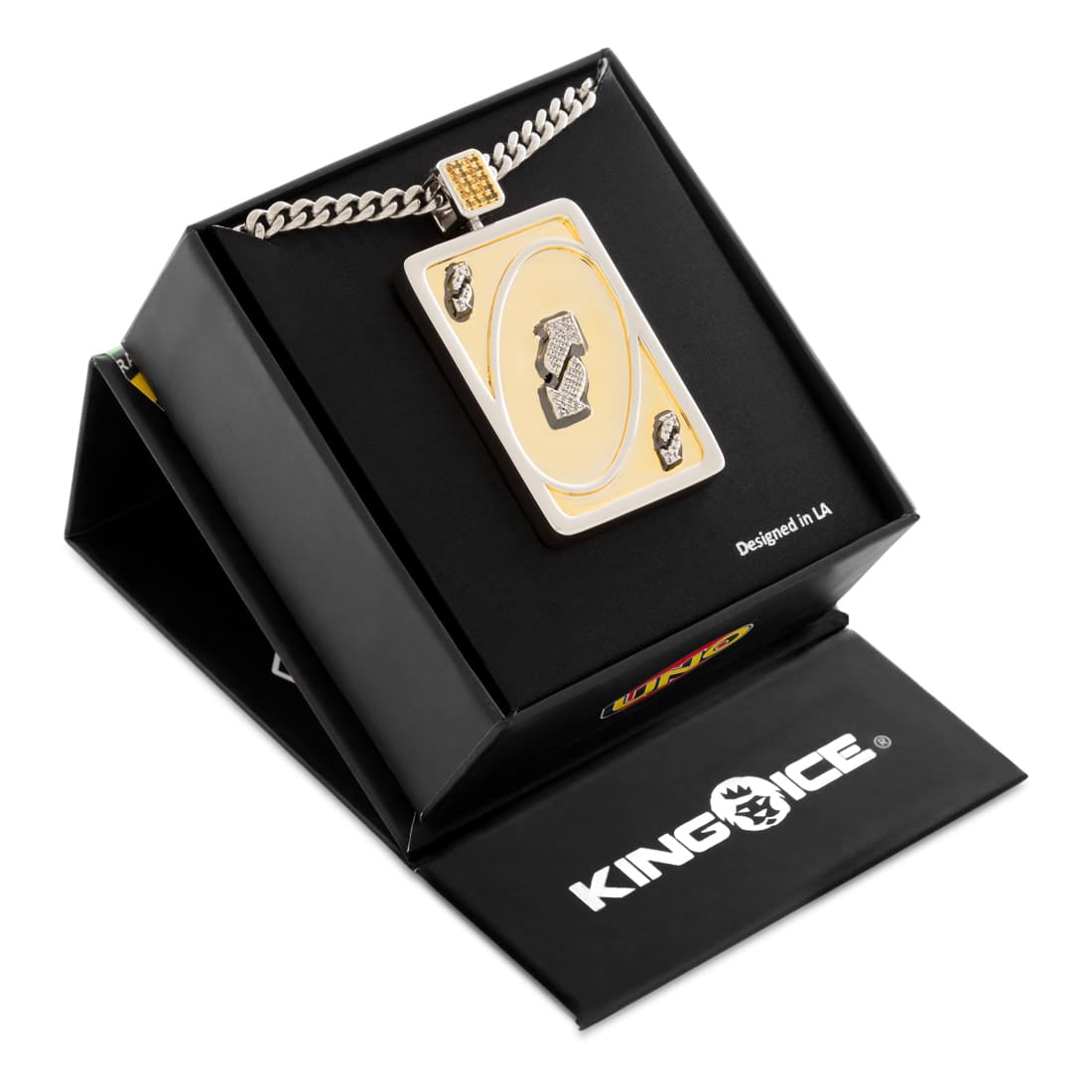 UNO x King Ice - Reverse Card Necklace in 2.5" by King Ice