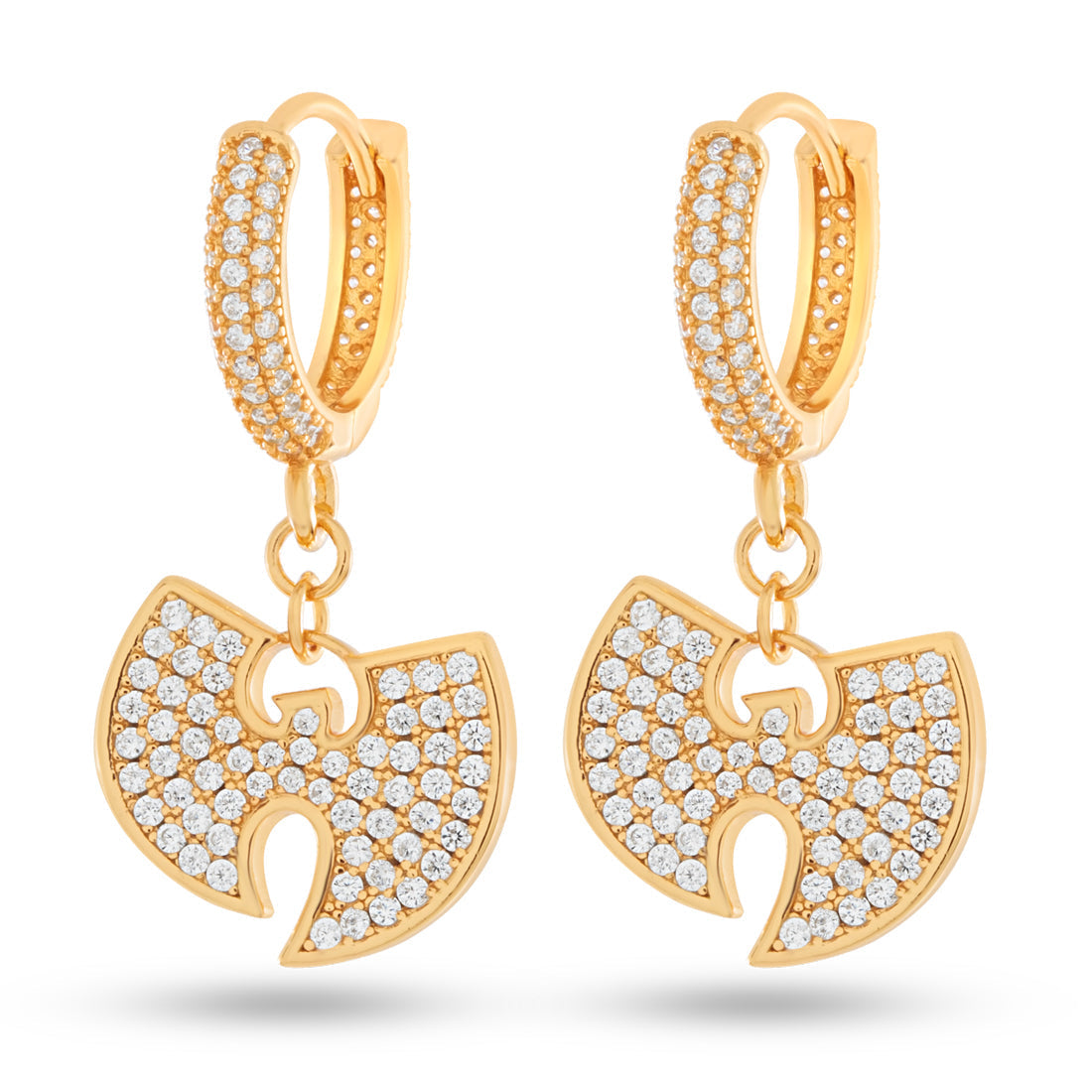 Wu-Tang x King Ice - 14mm Hanging Logo Earrings in Sterling Silver / 18K Vermeil / 14mm by King Ice