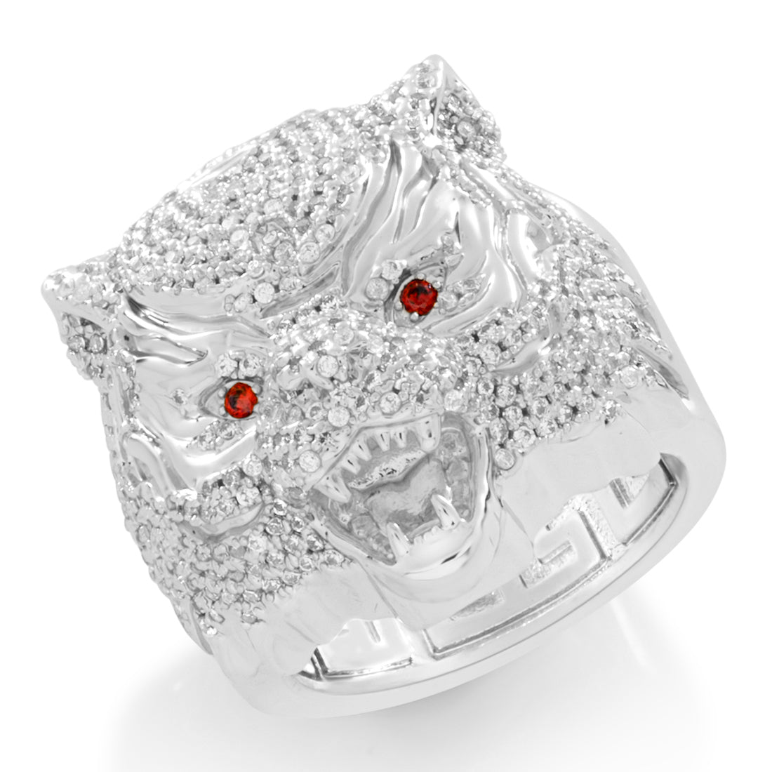 Wu-Tang x King Ice - 28mm Tiger Style Ring in Gold Plated / White Gold / 7 by King Ice