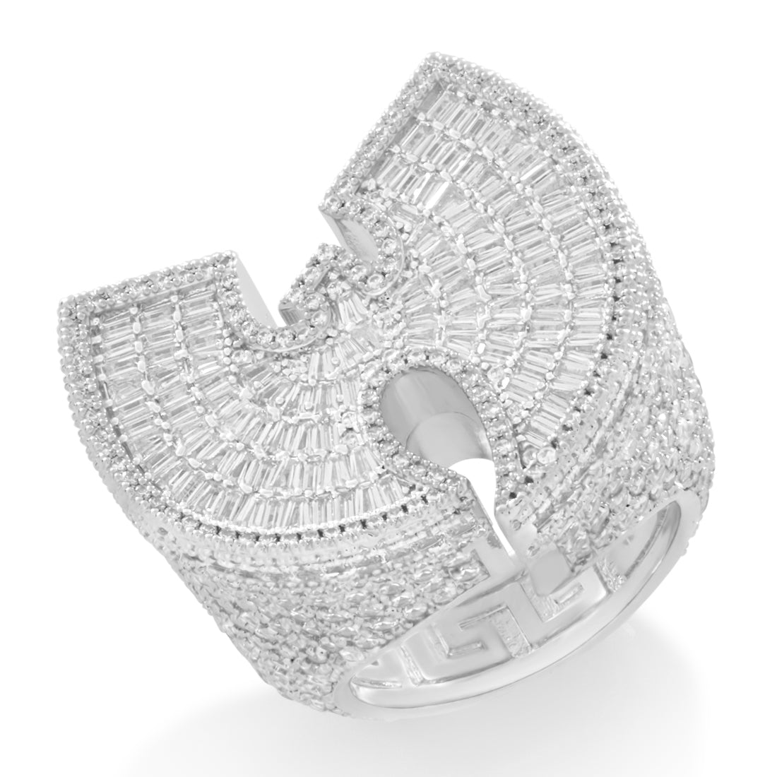 Wu-Tang x King Ice - 30mm Wu-Tang Logo Ring in Sterling Silver / White Gold / 7 by King Ice