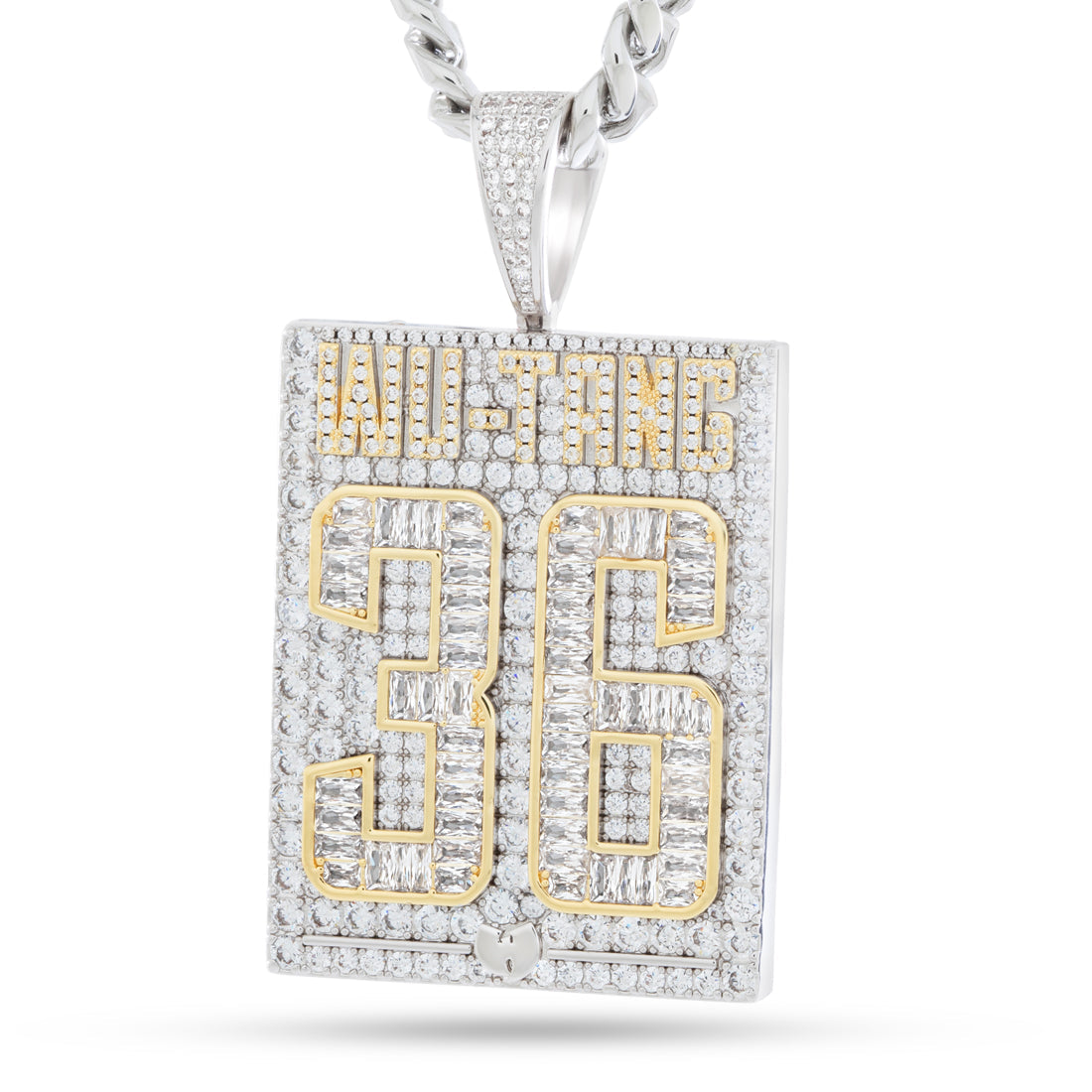 Wu-Tang x King Ice - 36 Chambers Dog Tag Necklace in White Gold / 2.7" by King Ice
