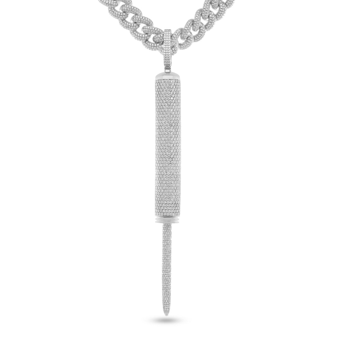 Wu-Tang x King Ice - Ice Pick Stash Necklace in White Gold / 7.8" by King Ice
