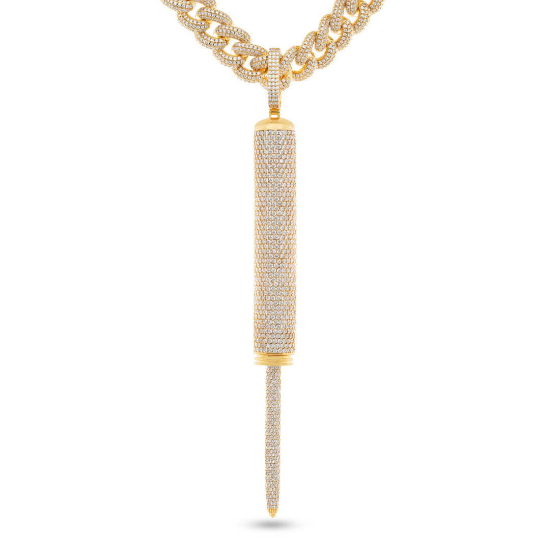 Wu-Tang x King Ice - Ice Pick Stash Necklace in 18K Gold / 7.8" by King Ice