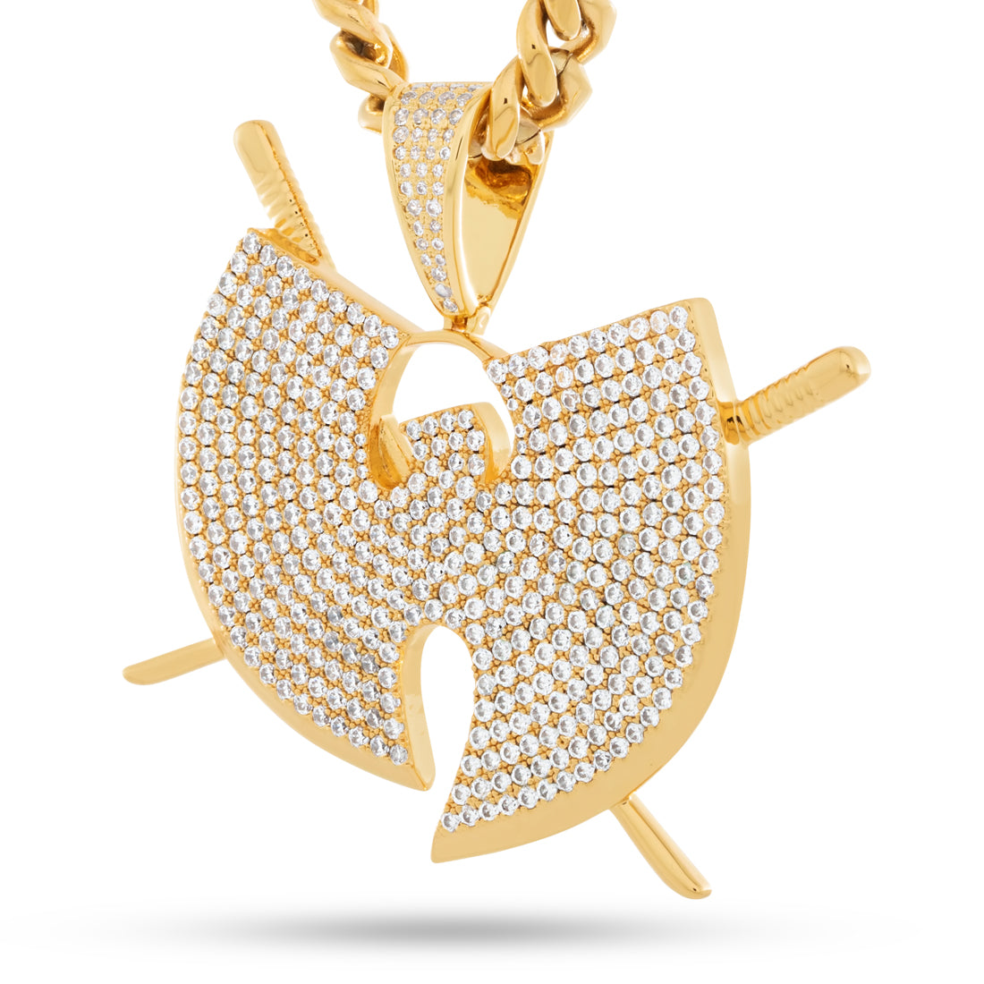 Wu-Tang x King Ice - Lyrical Swords Necklace in 18K Gold / 2.3" by King Ice