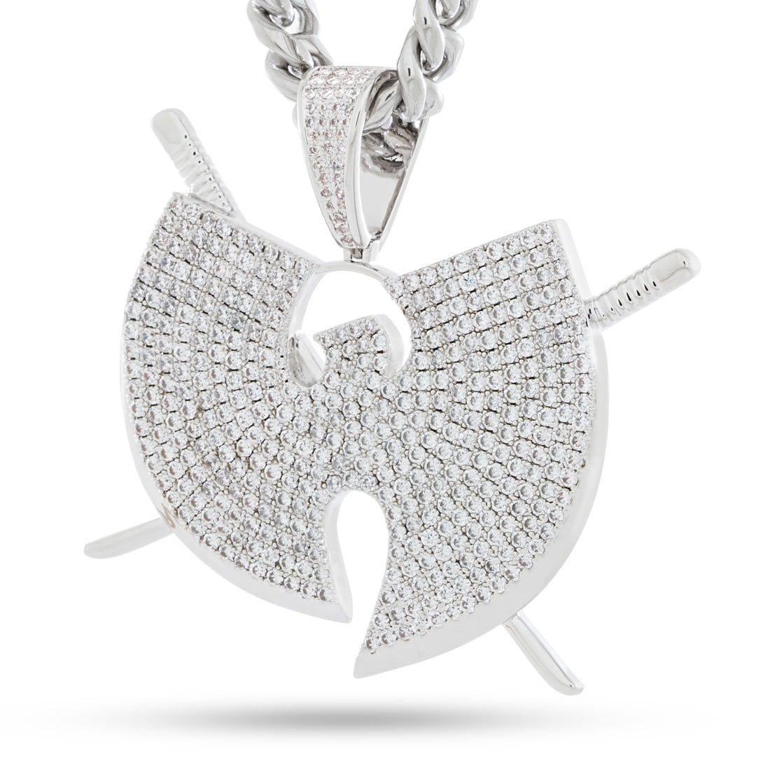 Wu-Tang x King Ice - Lyrical Swords Necklace in White Gold / 2.3" by King Ice
