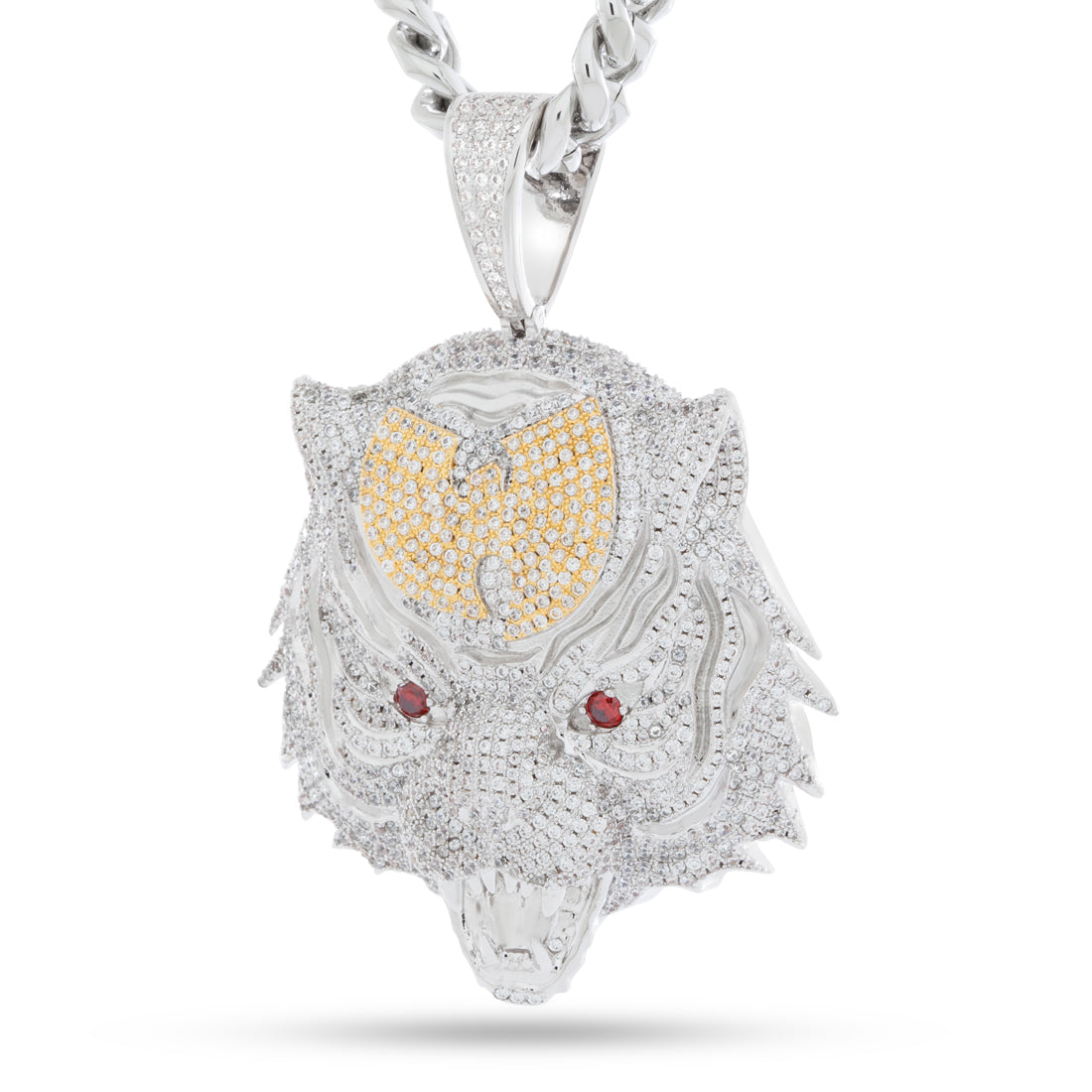 Wu-Tang x King Ice - Tiger Style Necklace in White Gold / 2.7" by King Ice