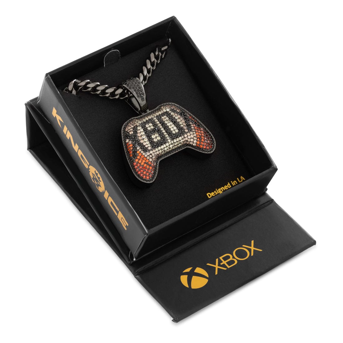 Xbox x King Ice - Ethereal Fire Necklace in Black Gold / 1.8" by King Ice