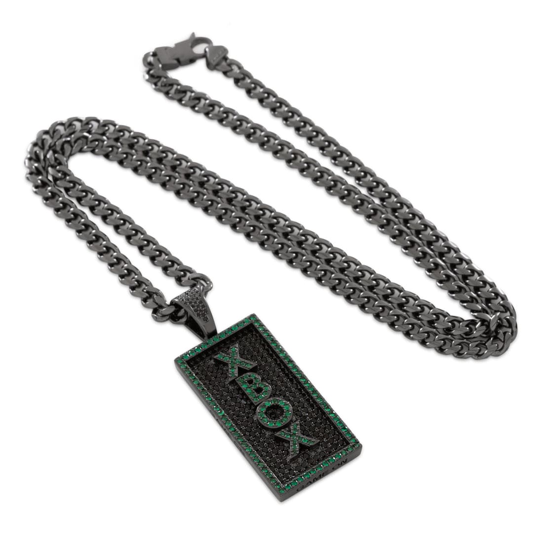Xbox x King Ice - Game On Dog Tag Necklace  in  Black Gold / 1.5" Mens Necklaces