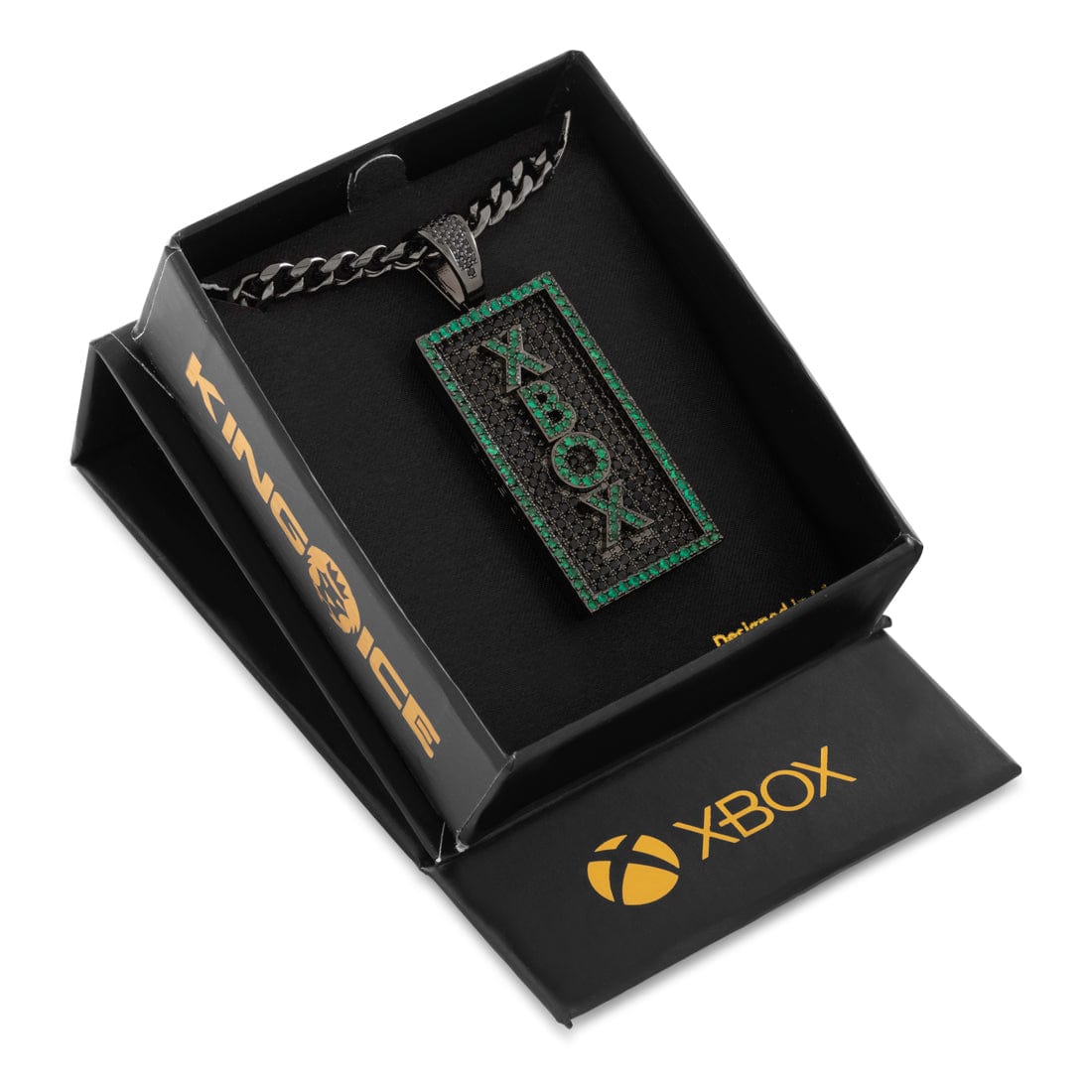 Xbox x King Ice - Game On Dog Tag Necklace in Black Gold / 1.5" by King Ice