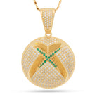 Xbox x King Ice - Solid Gold Sphere Logo Necklace  in  Solid Gold / 14K Gold / 1.8" Mens Necklaces