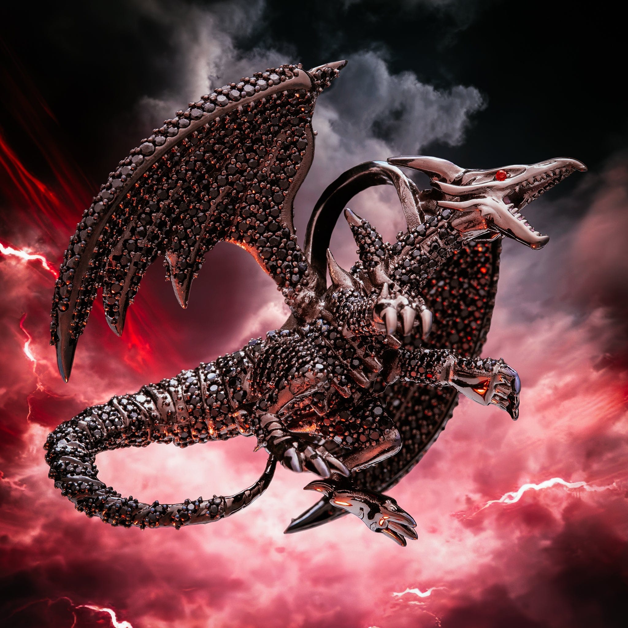 Yu-Gi-Oh! x King Ice - Red Eyes Black Dragon Necklace in by King Ice