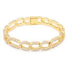 Gold Plated / 14K Gold / 8" 10mm Iced Figaro Bracelet BRX14113-gold-8