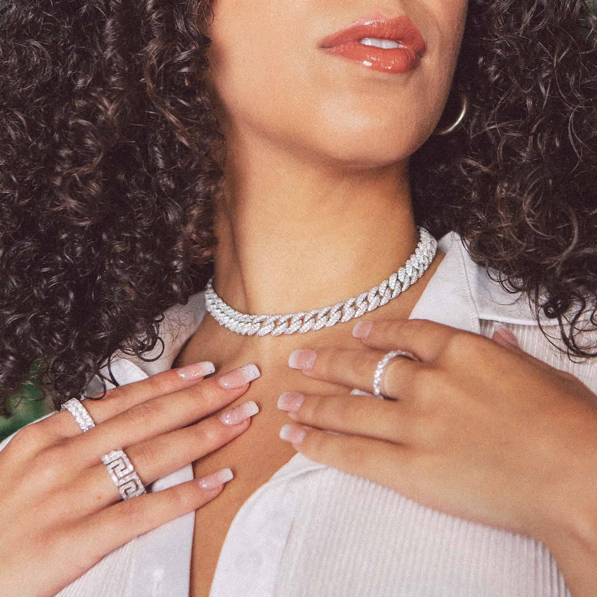 10mm Iced Miami Cuban Link Choker Chain in by King Ice