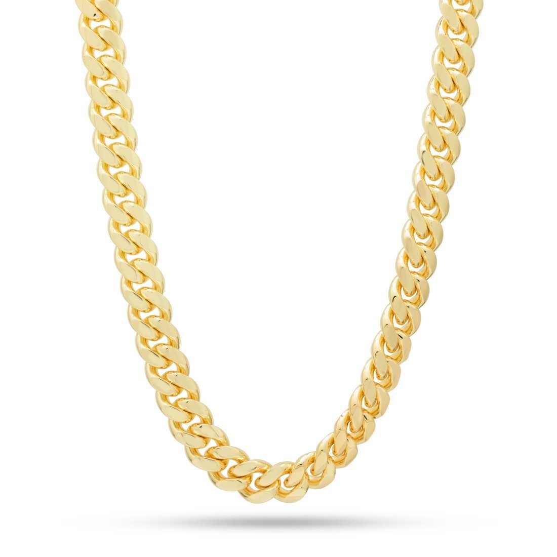 10mm Miami Cuban Link Chain in Gold Plated / 14K Gold / 18" by King Ice