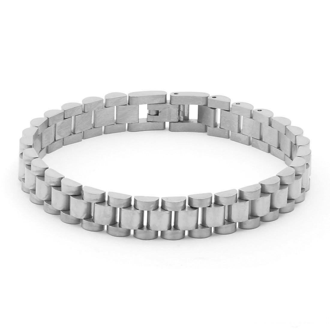 10mm Rollie Link Bracelet in White Gold / 8.5" by King Ice