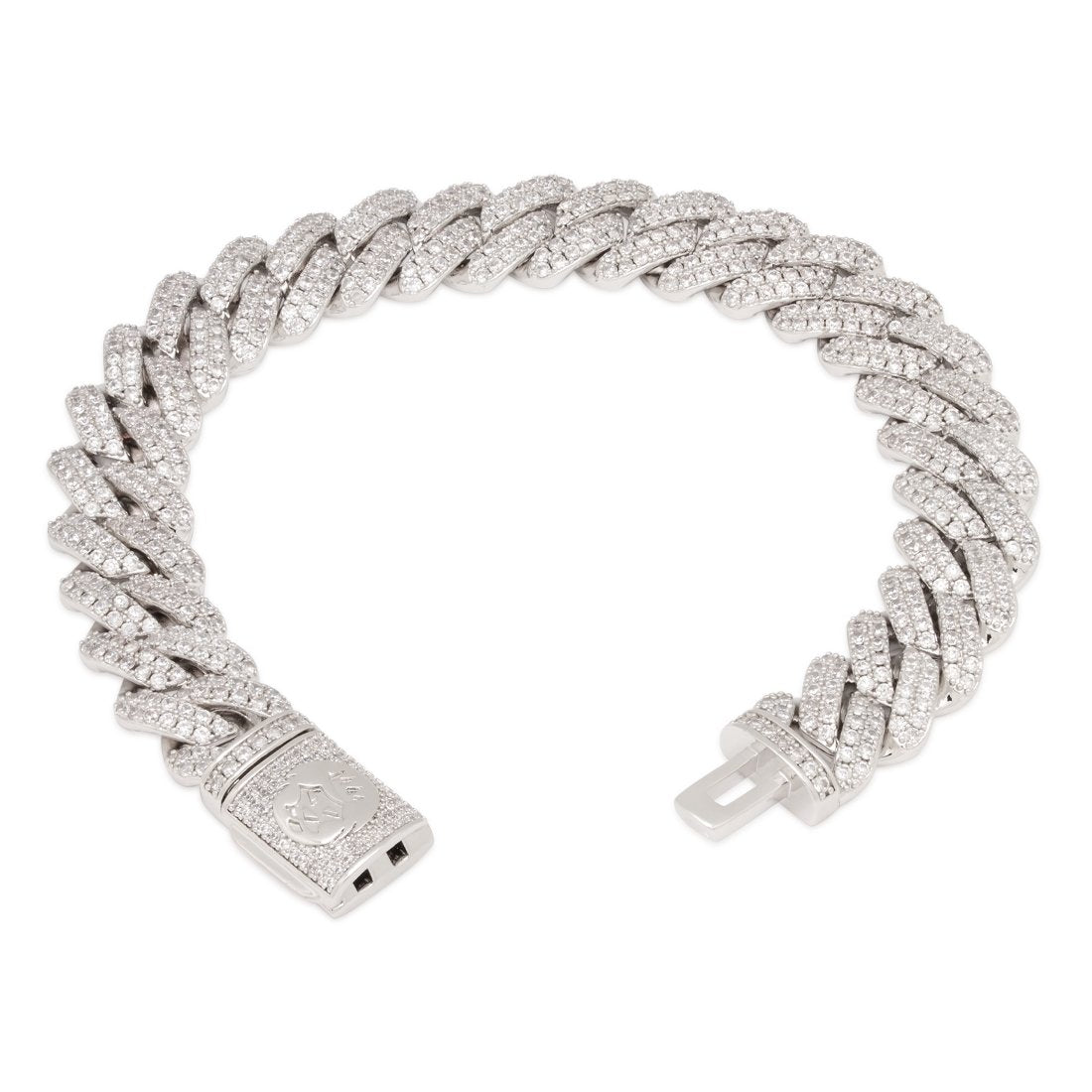 12mm Iced Diamond Cut Miami Cuban Link Bracelet in by King Ice