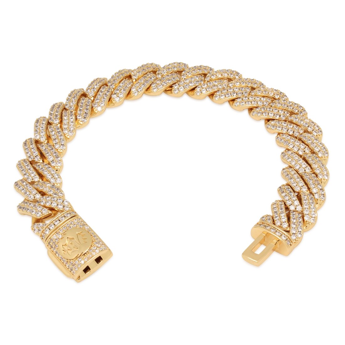 12mm Iced Diamond Cut Miami Cuban Link Bracelet in by King Ice