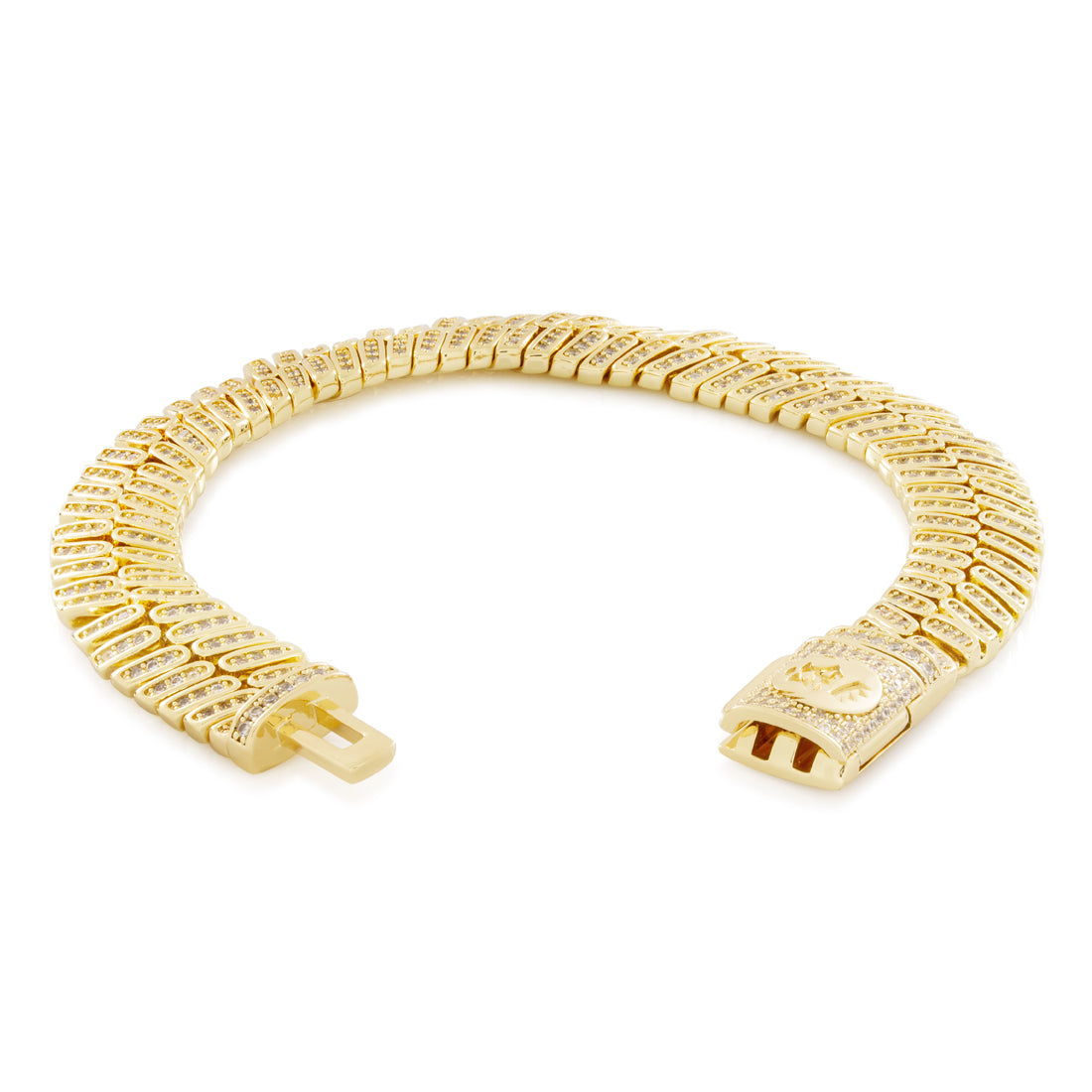 12mm Iced Herringbone Bracelet in by King Ice