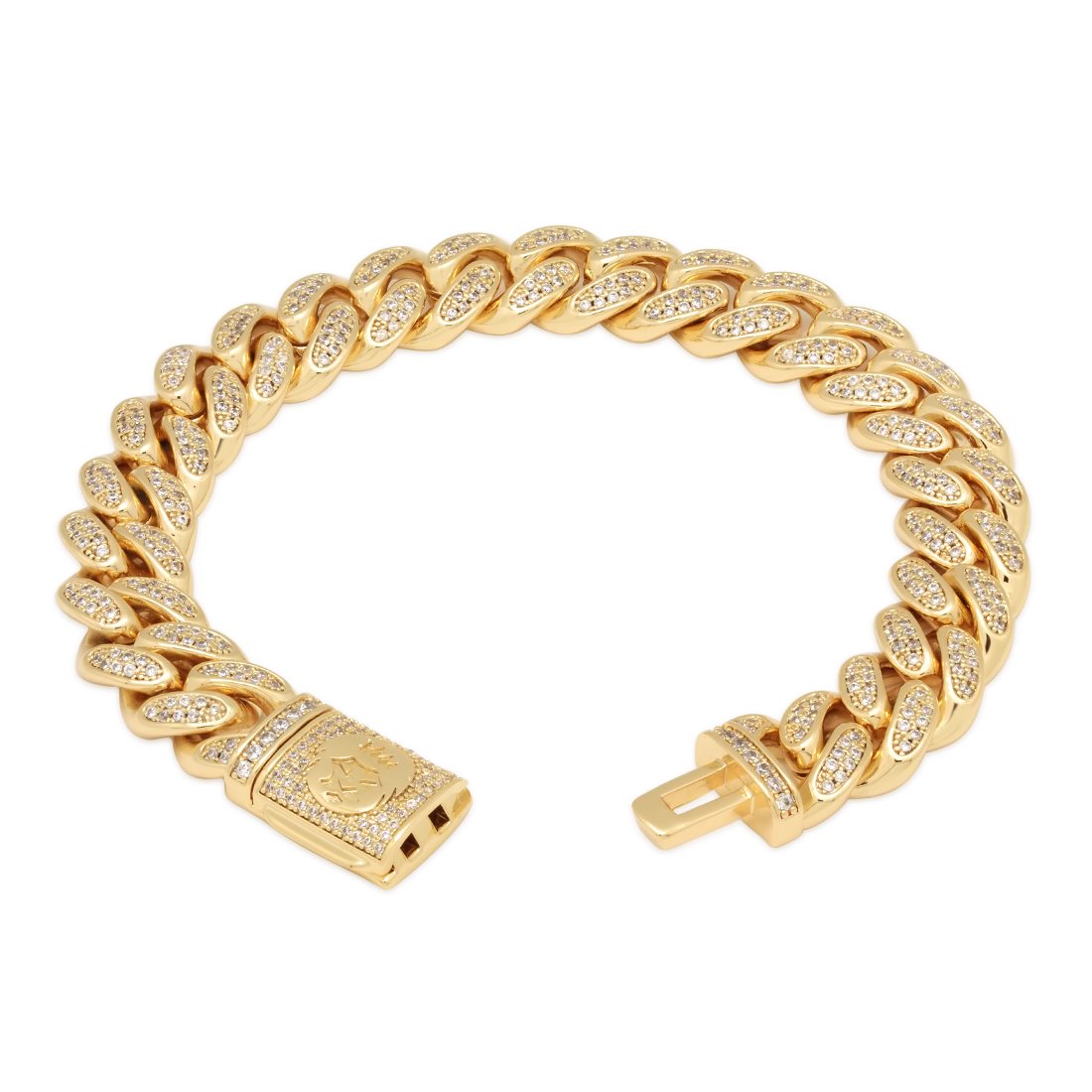 12mm Iced Miami Cuban Link Bracelet in by King Ice