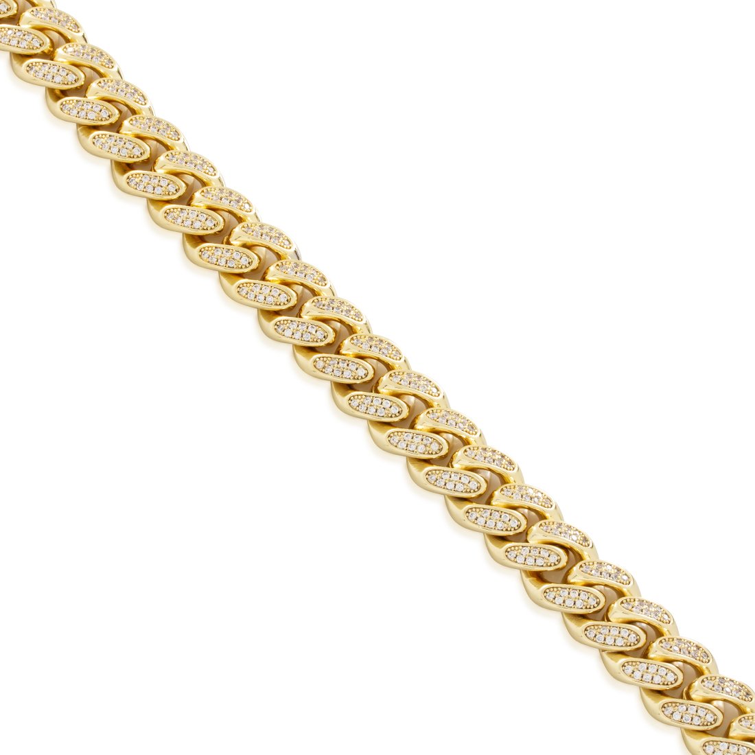 12mm Iced Miami Cuban Link Choker Chain in by King Ice