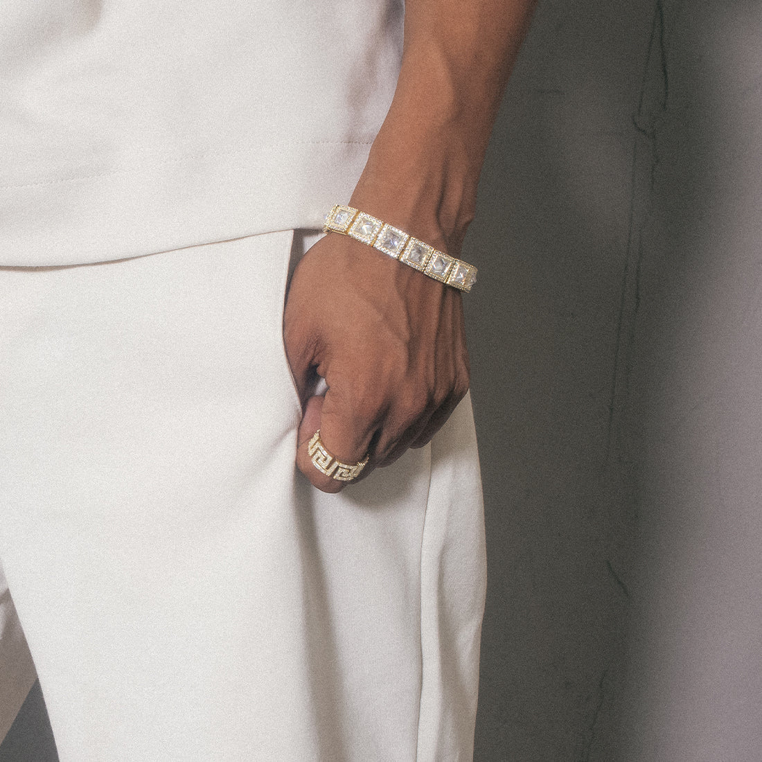 12mm Pyramid Studded Tennis Bracelet in by King Ice