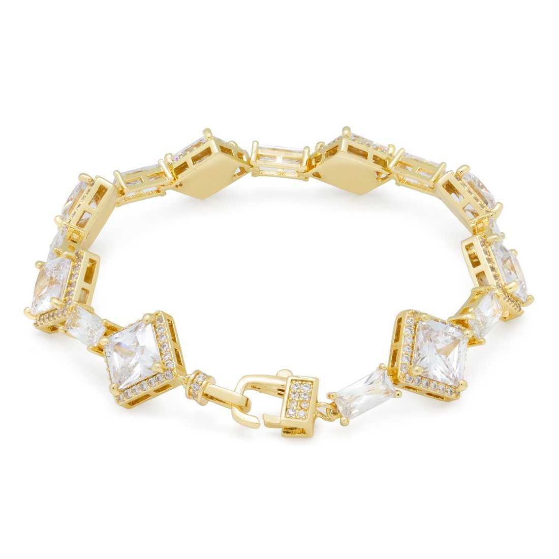 14mm Clustered Princess-Cut Tennis Bracelet in by King Ice