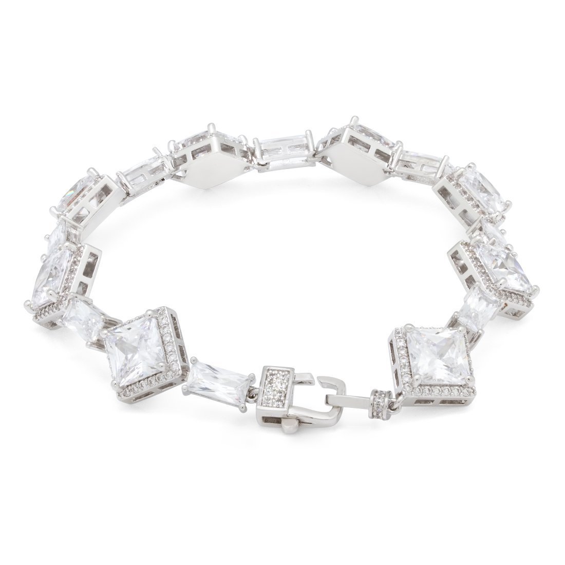 14mm Clustered Princess-Cut Tennis Bracelet in by King Ice