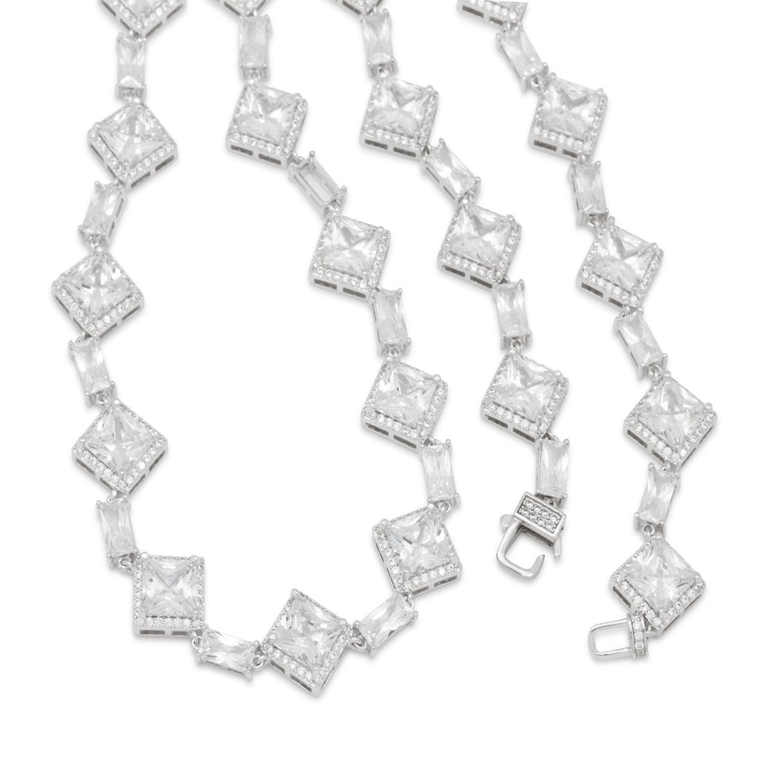 14mm Clustered Princess-Cut Tennis Chain in by King Ice