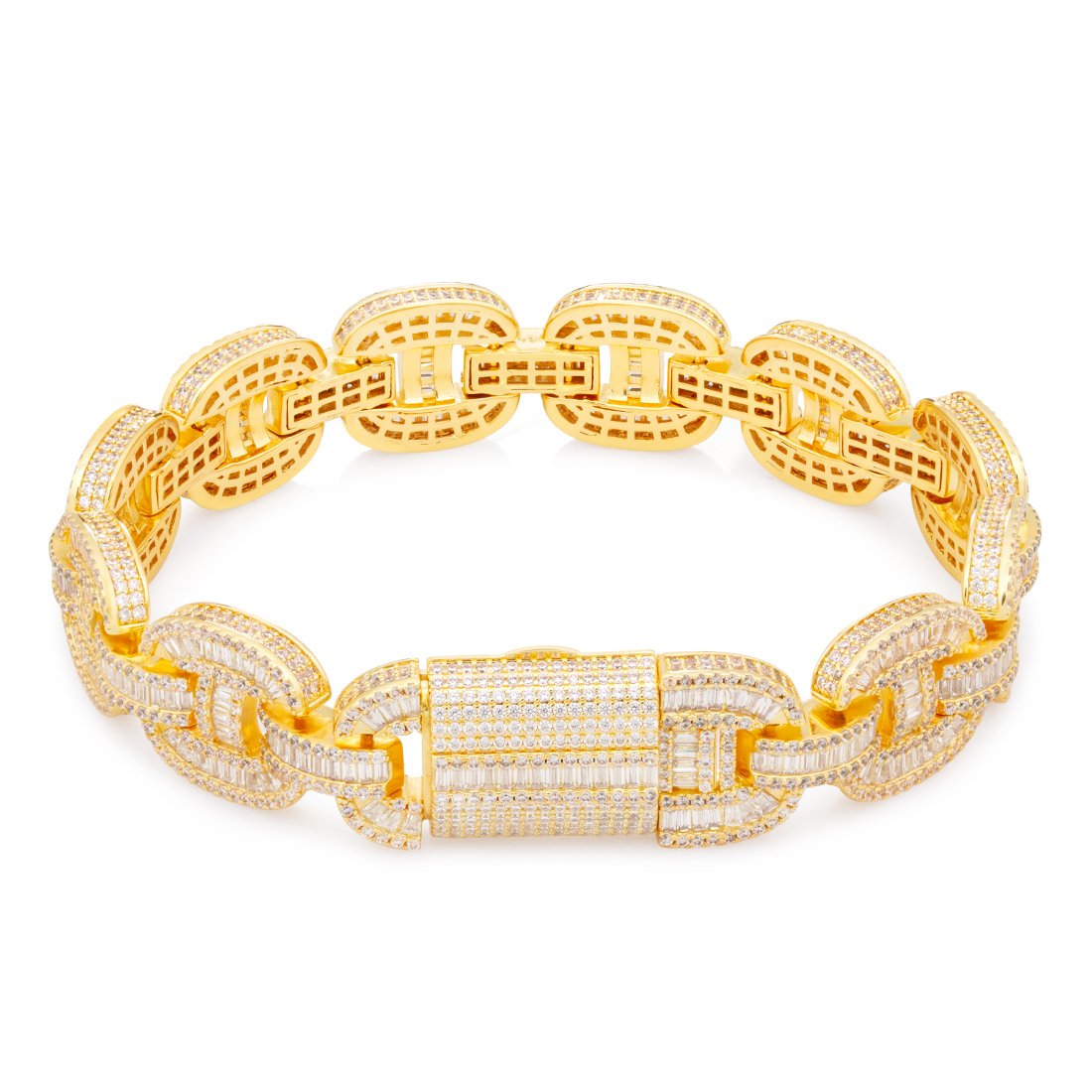 14mm Iced Baguette-Cut G-Link Bracelet in by King Ice