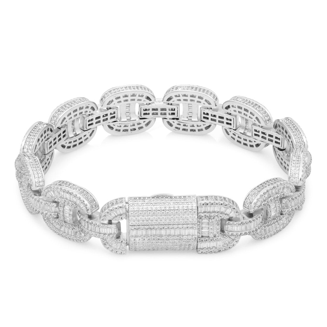 14mm Iced Baguette-Cut G-Link Bracelet in by King Ice