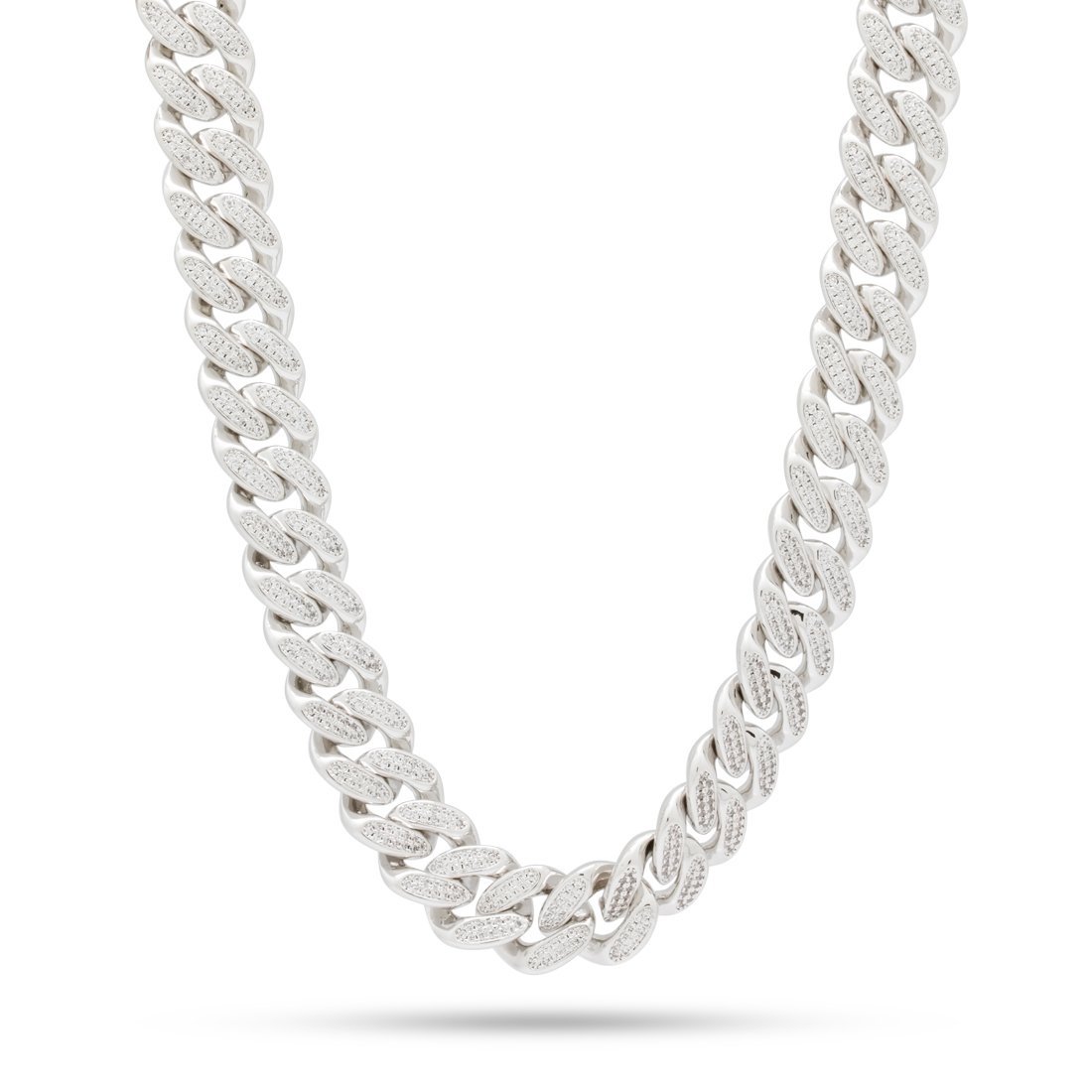 15mm Classic Iced Miami Cuban Link Chain in Gold Plated / White Gold / 18" by King Ice