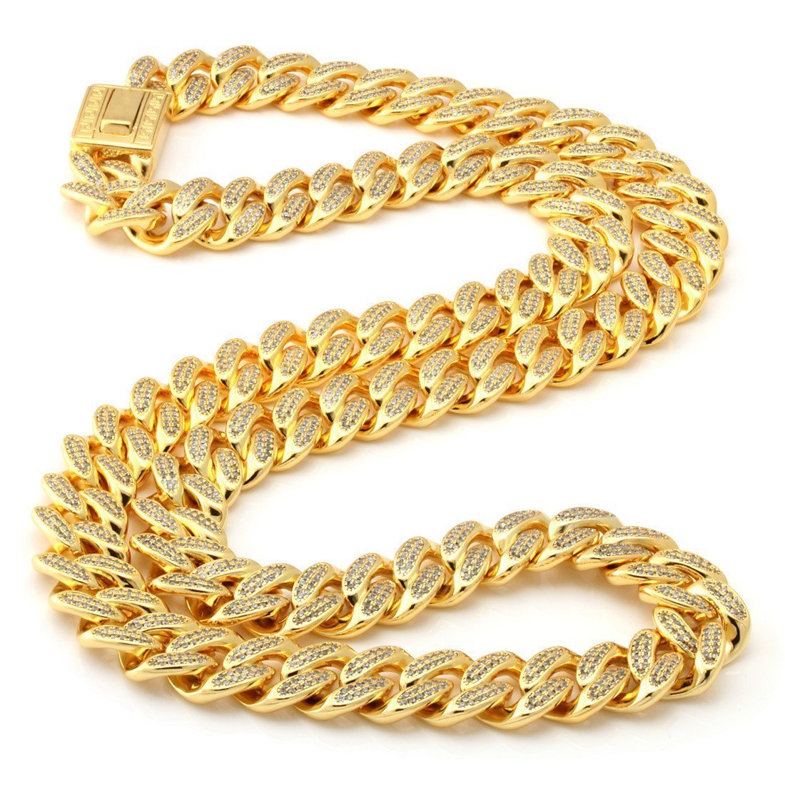 15mm Classic Iced Miami Cuban Link Chain in by King Ice
