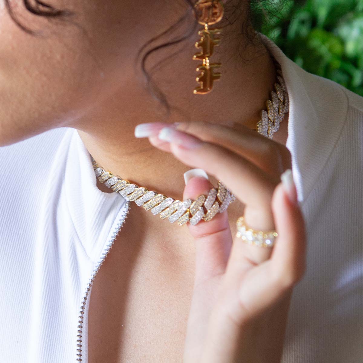 15mm Iced Diamond-Cut Miami Cuban Link Choker Chain in by King Ice