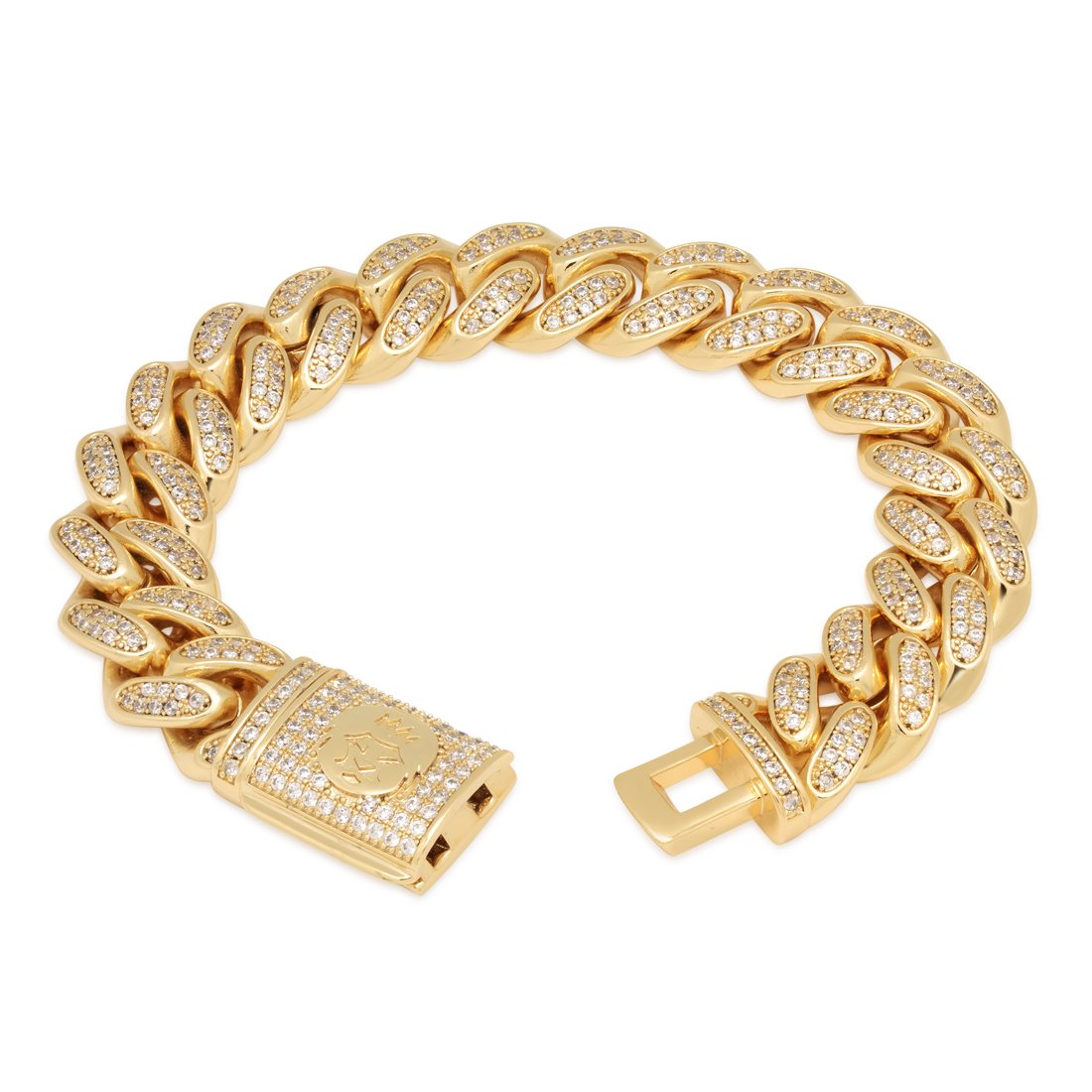 15mm Iced Miami Cuban Link Bracelet in by King Ice