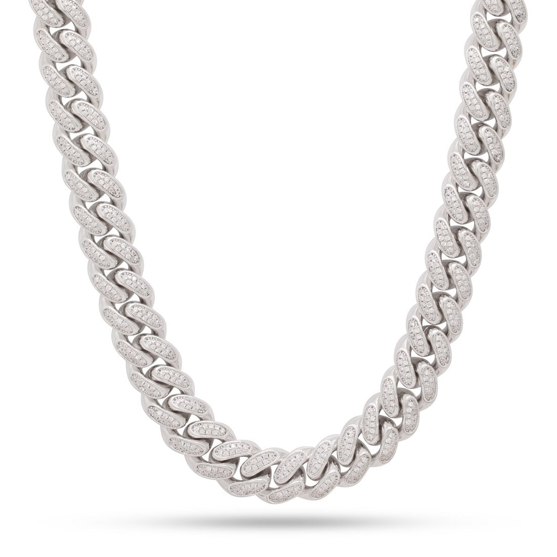 15mm Iced Miami Cuban Link Chain in Gold Plated / White Gold / 18" by King Ice