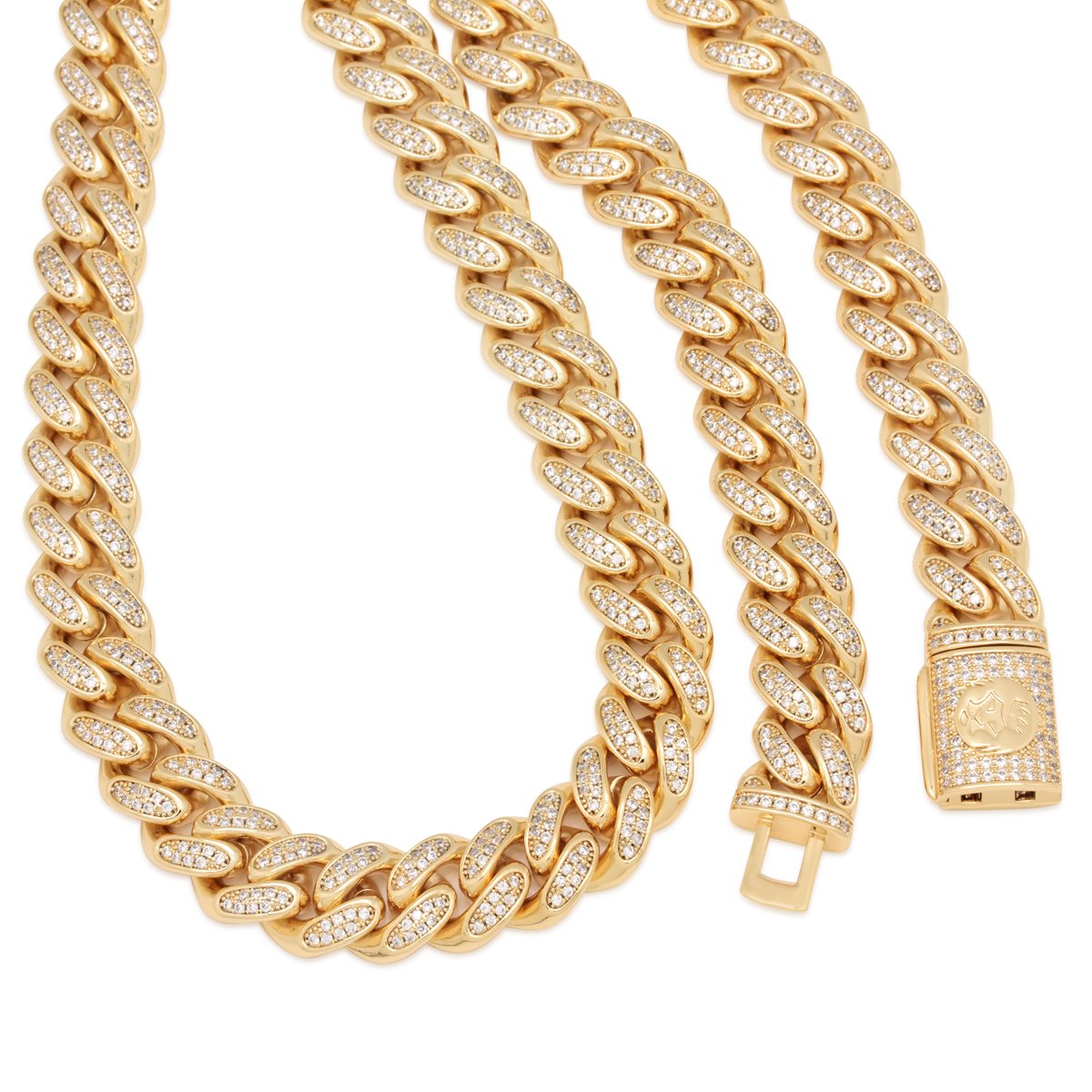 15mm Iced Miami Cuban Link Chain in by King Ice