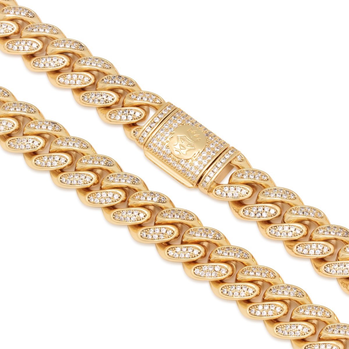 15mm Iced Miami Cuban Link Chain in by King Ice