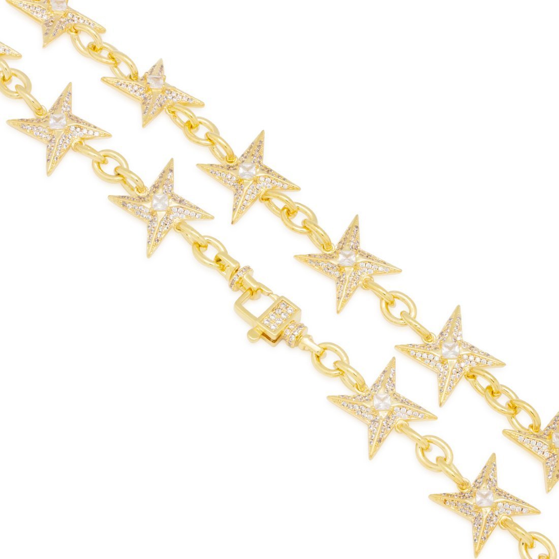 15mm Iced Shuriken Rolo Chain in by King Ice