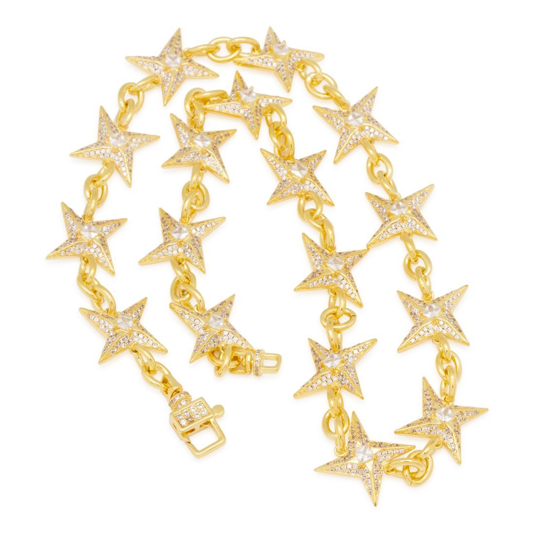15mm Iced Shuriken Rolo Chain in by King Ice