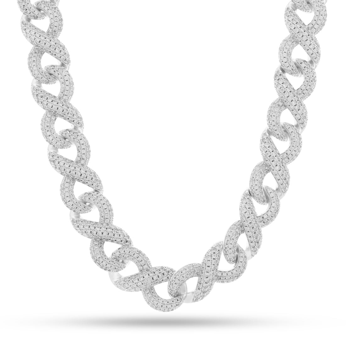 15mm Infinity Link Chain in Gold Plated / White Gold / 20" by King Ice