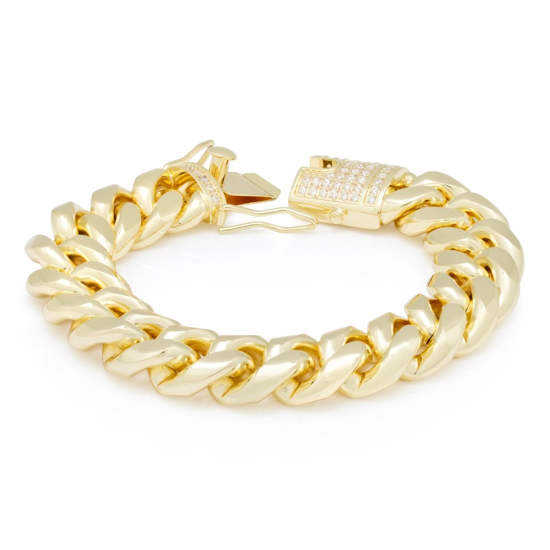 16mm Miami Cuban Link Bracelet in Gold Plated / 14K Gold / 8" by King Ice