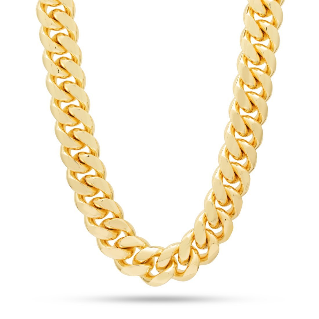 16mm Miami Cuban Link Chain in Gold Plated / 14K Gold / 18" by King Ice