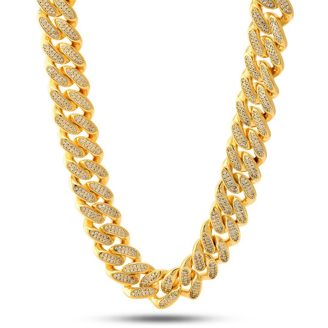 Gold Plated / 14K Gold / 18" 18mm Classic Iced Miami Cuban Chain CHX11381-Gold-18-sale