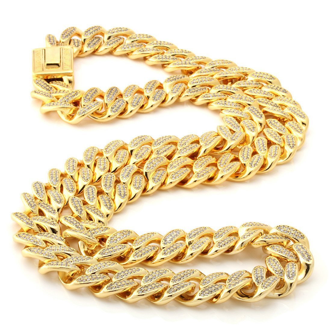 18mm Classic Iced Miami Cuban Link Chain in by King Ice