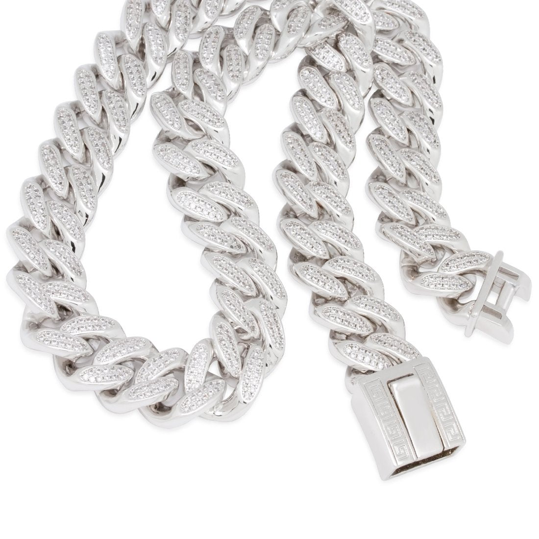 18mm Classic Iced Miami Cuban Link Chain in by King Ice